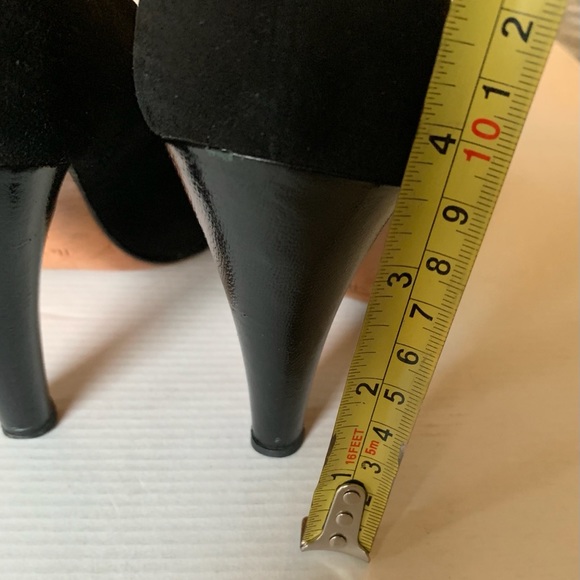 Black real suede shoes with black patent leather  capped toe & leather heels 40 - Picture 11 of 16